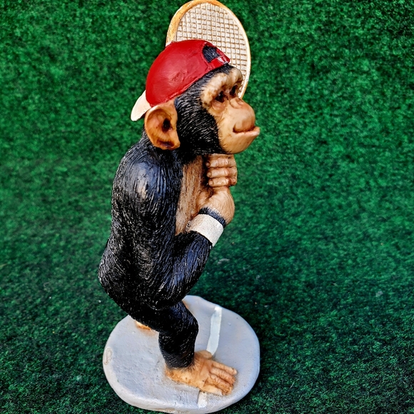 VTG Collek Monkey Tennis Player Resin Figure 5" Tall Baseball Cap Thailand - Picture 2 of 8